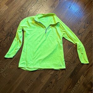 Bright yellow LL Bean half zip. Large.